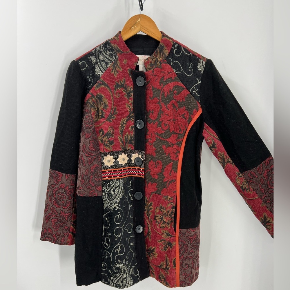 Chicos Patchwork Embroidered Detail Tapestry, Man… - image 2